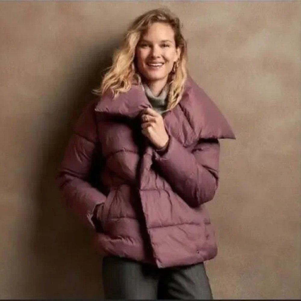 Banana Republic Sz M Puffer Coat Funnel Neck NWT